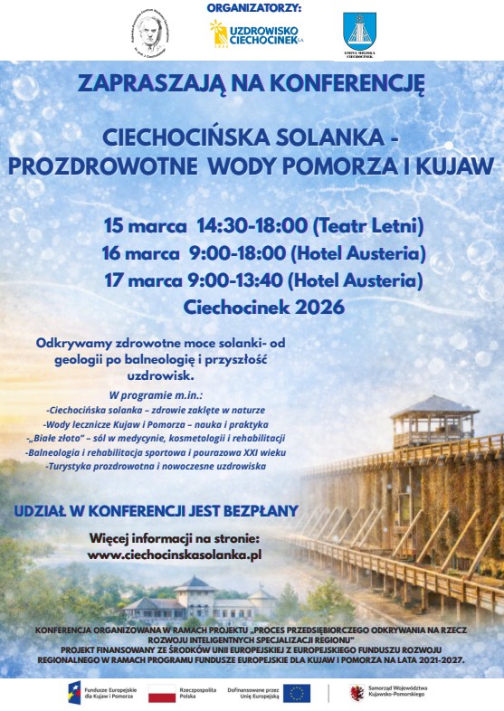 Konferencja „Ciechocińska solanka – prozdrowotne wody Pomorza i Kujaw” już wkrótce. Zapraszamy!