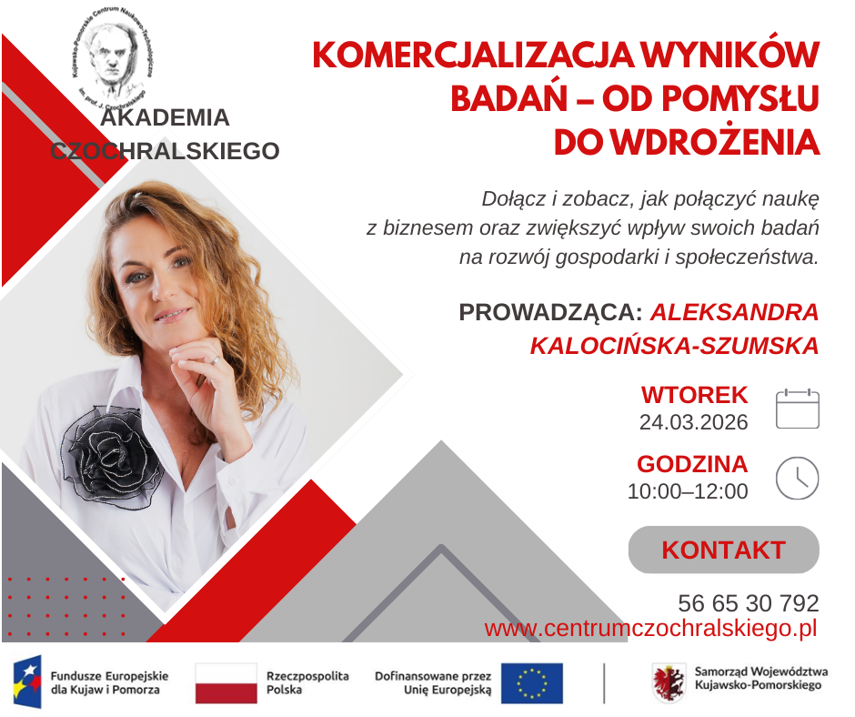 Zapraszamy na szkolenie online: „Komercjalizacja wyników badań – od pomysłu do wdrożenia”!